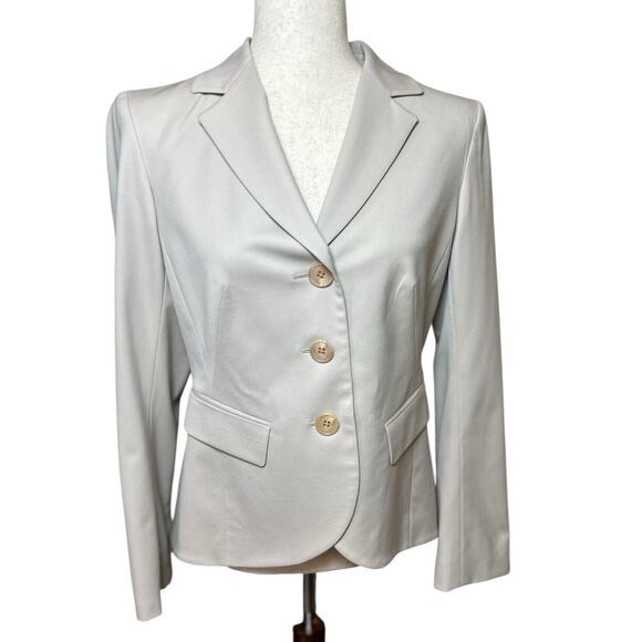 Lafayette 148 Wool Lightweight Butter Soft Jacket Blazer 4 Beige Retails $1200 - Picture 1 of 11